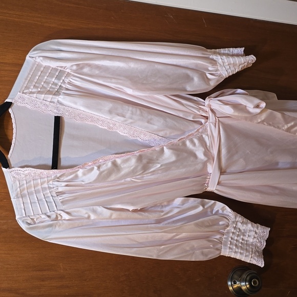 Lorraine Blush Satin Robe - Picture 2 of 5